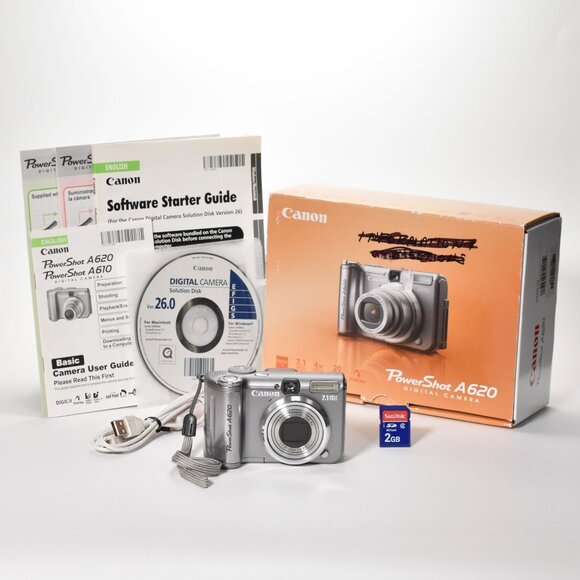 Canon Powershot A620 Digital Camera 7.1MP 4X Optical Zoom Video 2GB SD Card MINT - Picture 1 of 16